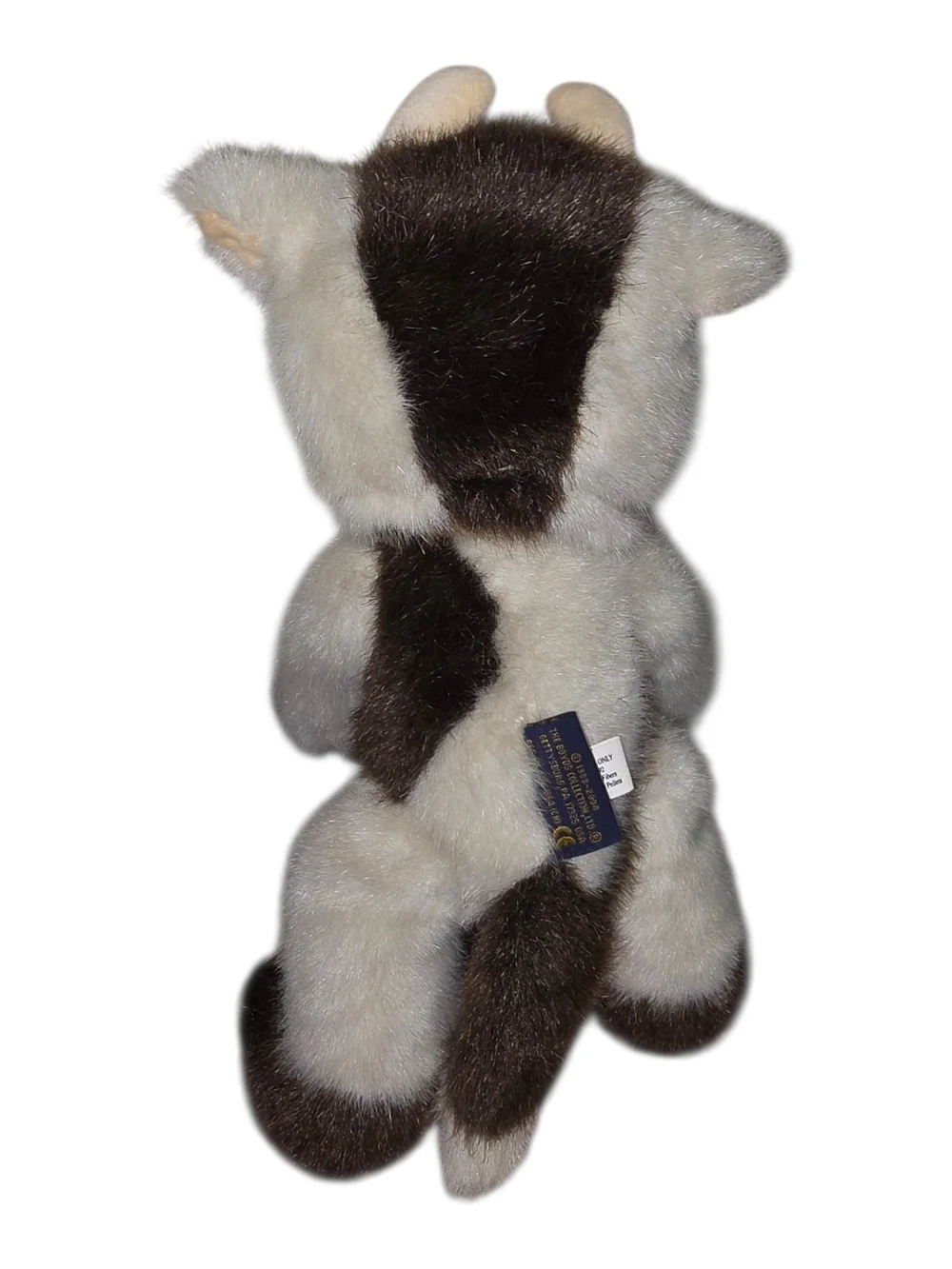 Boyds Bears Cream and Brown Plush Bear in Cow Costume with Red Bow